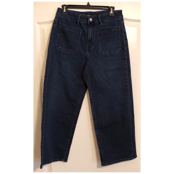 Quince Bella Stretch Patch Pocket Wide Leg Jeans Midnight Blue - Picture 2 of 6